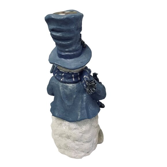 Growth Corp Snow Buddy Candle Holder White Snow Man is holding a Bird House Bird - Picture 2 of 12